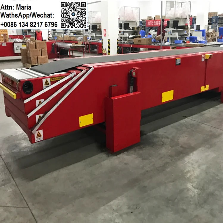 High chassis mobile inclined telescopic belt conveyor with battery  truck container loading unloading conveyor