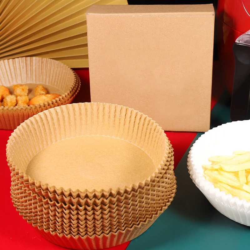 Factory 50/100PCS Round Parchment High Temperature Resistant Disposable Tray Liners Air Fryer Parchment Paper In Air Fryer