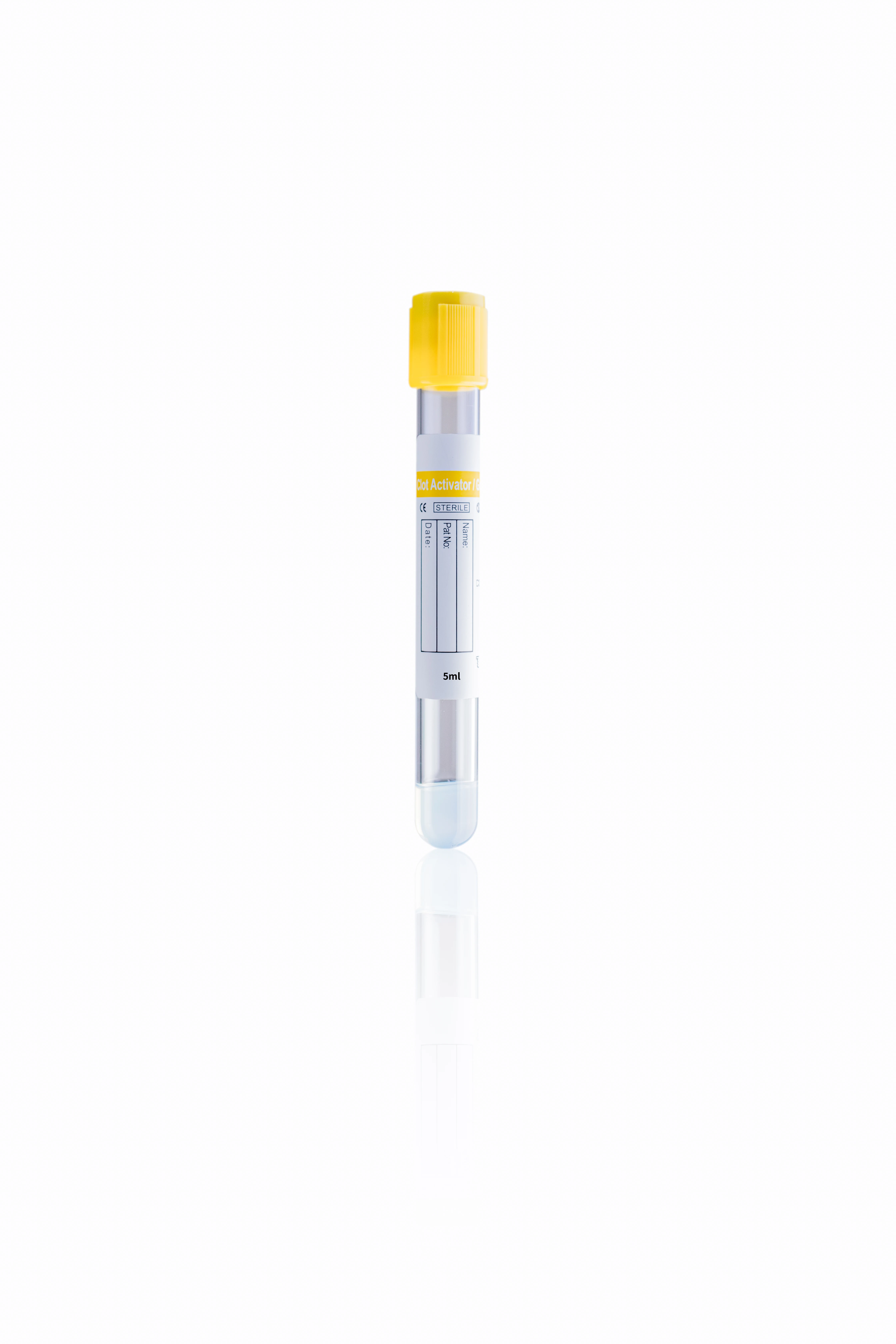 Medical Vacuum Blood Collection Tube CE Approval Yellow OEM Glass Clot Activator tube / 5-15ml SST tube