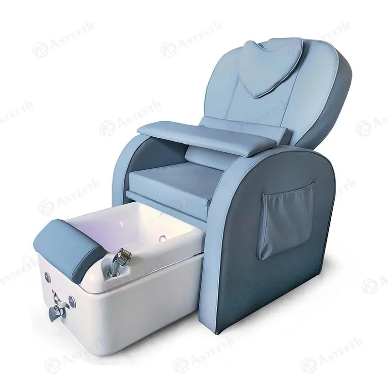 Reclining Nail Salon Furniture 1 Motor Foot Spa Massage Chair No Plumbing Luxury Pink Manicure Pedicure Chair