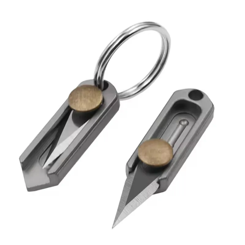 Utility Brass Mini Sharp Pocket Knife Gift Push-pull Knife Portable Keychain Disassembly Express Unpacking Knife