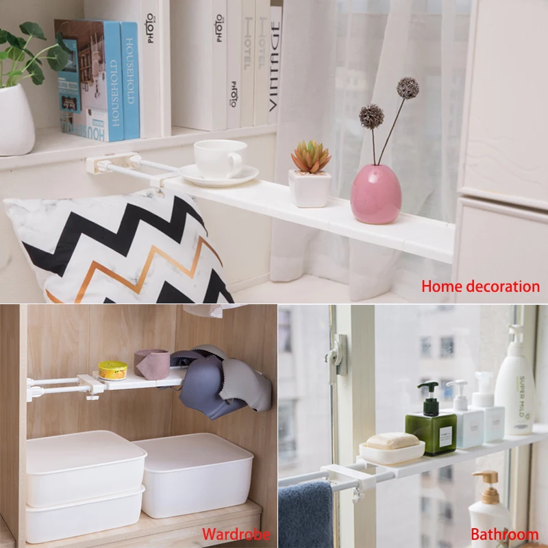  Adjustable Storage Holder and Racks Space Saving Wall Mounted Shelf Kitchen