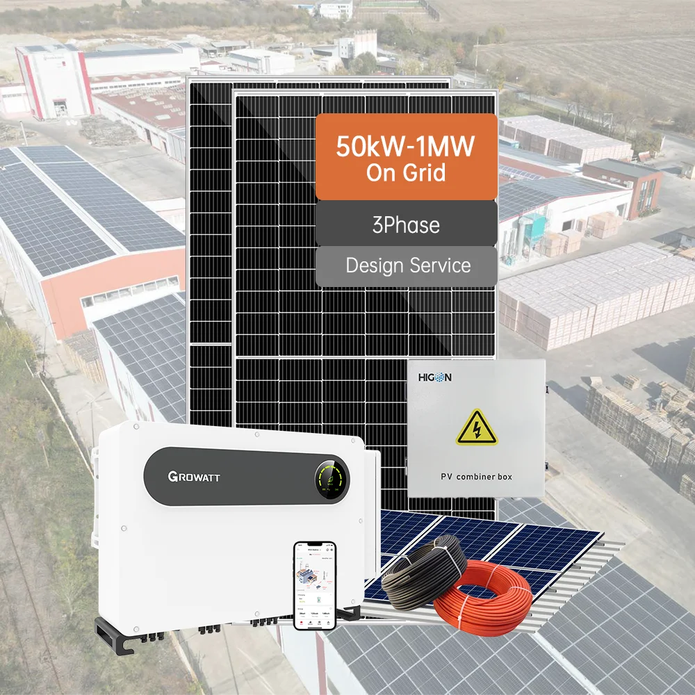 50Kw 100Kw 500Kw 600Kw On Grid Tie Solar System Good Price For  School Factory Use