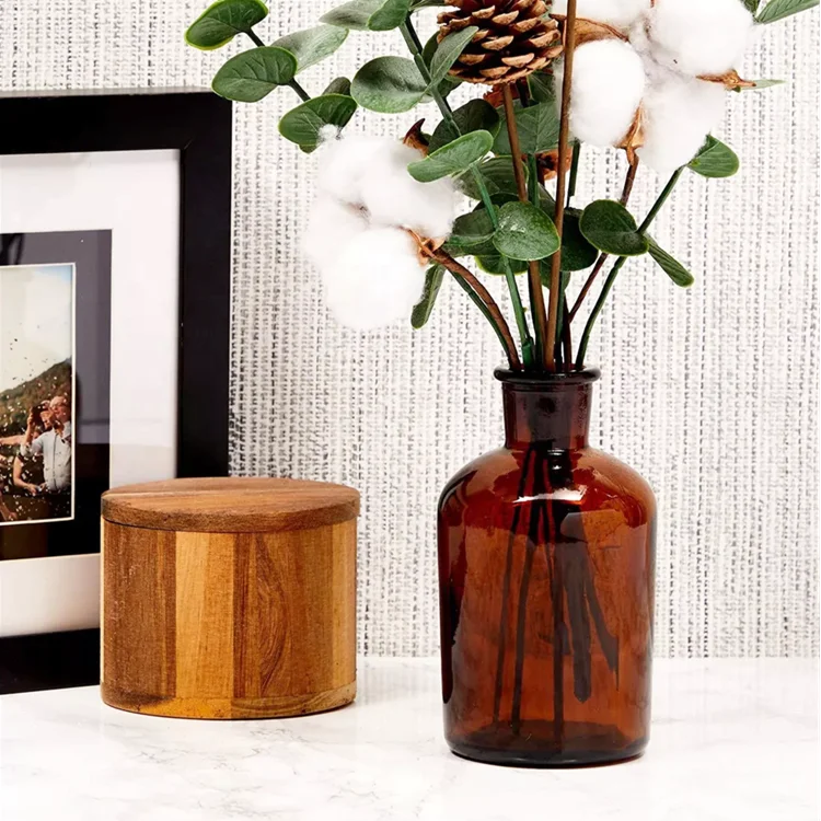 60ml 125ml 250ml 500ml amber Bottle glass diffuser bottle wholesale Container reed diffuser glass bottle with cork glass cap