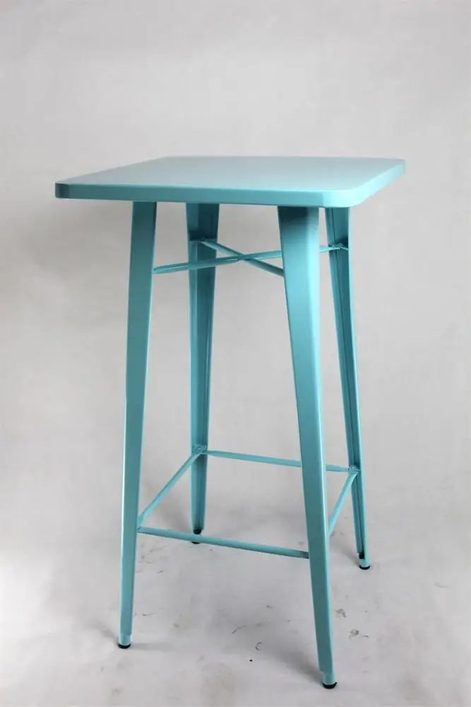 Modern Design Square Metal Iron High Bar Tables 4 Legs Tall Table