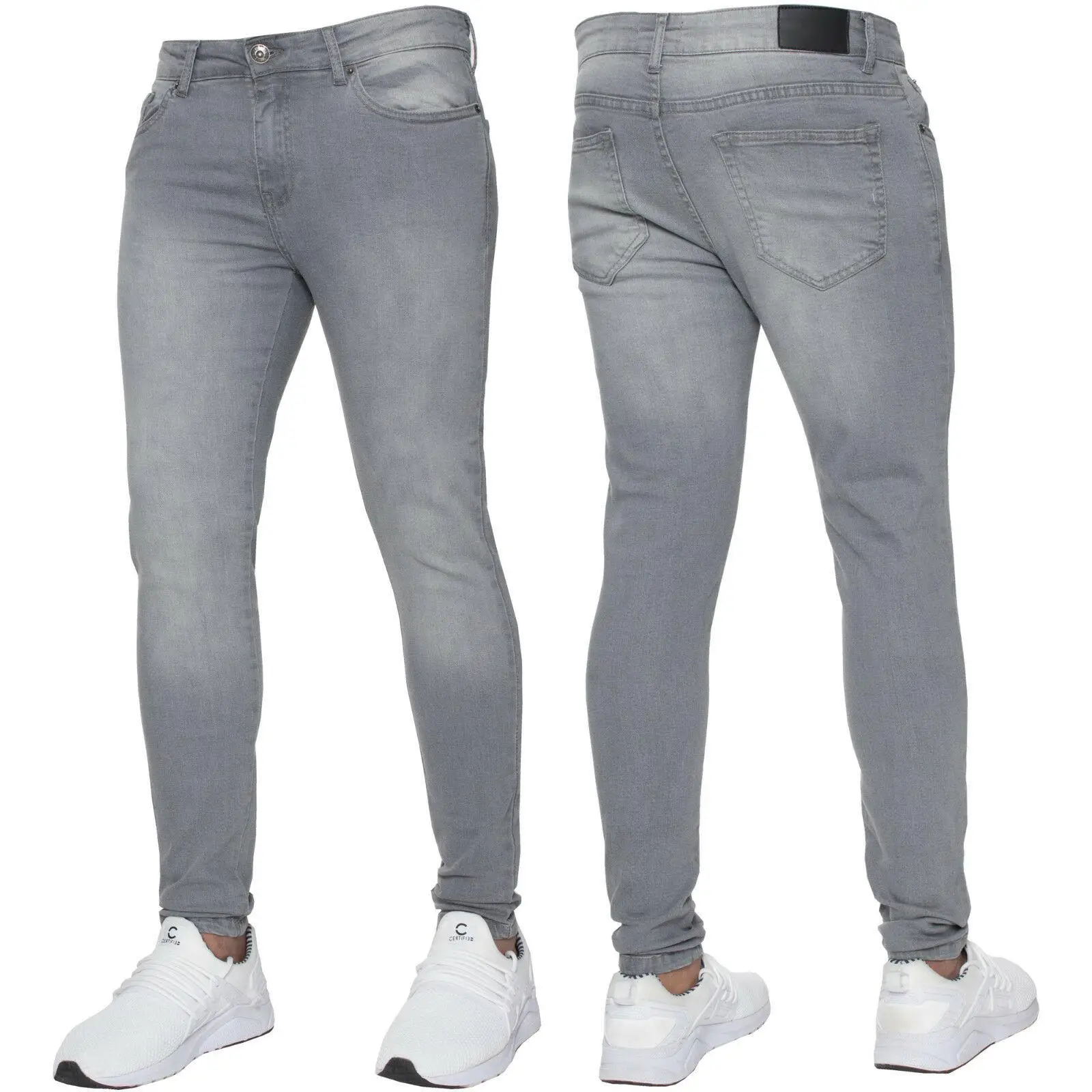 Supplier of international brands---Custom Made tapered  Skinny Stretch jeans for men slim fit pants tapered men jeans trouser