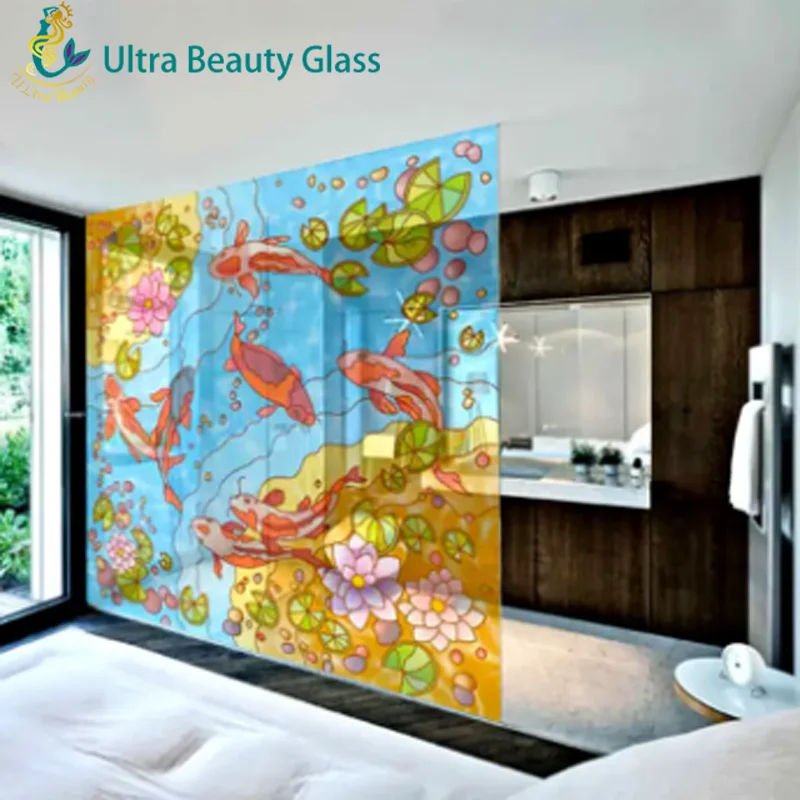 Decorative Customized Decorative Glass Silk Screen Digital Printing Glass for Building Wall Safety Digital Printed Glass