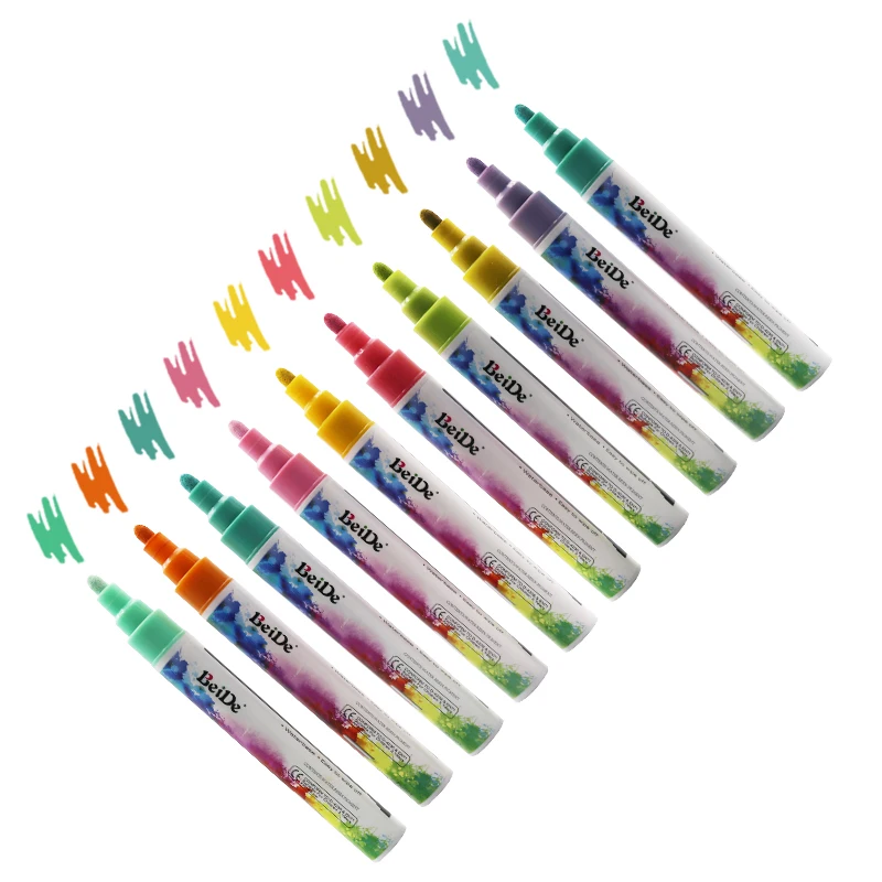 Hot seller high quality 6mm reversible bullet&chisel nib and dry&wet erasable liquid marker pen