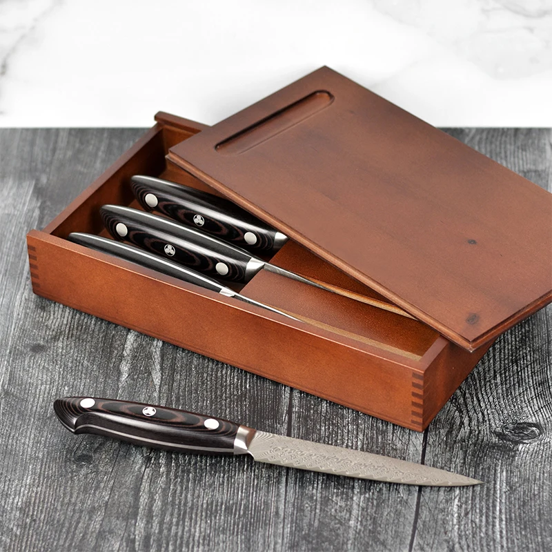 safety utility paper rosewood knife box packaging surprise knife set gift box