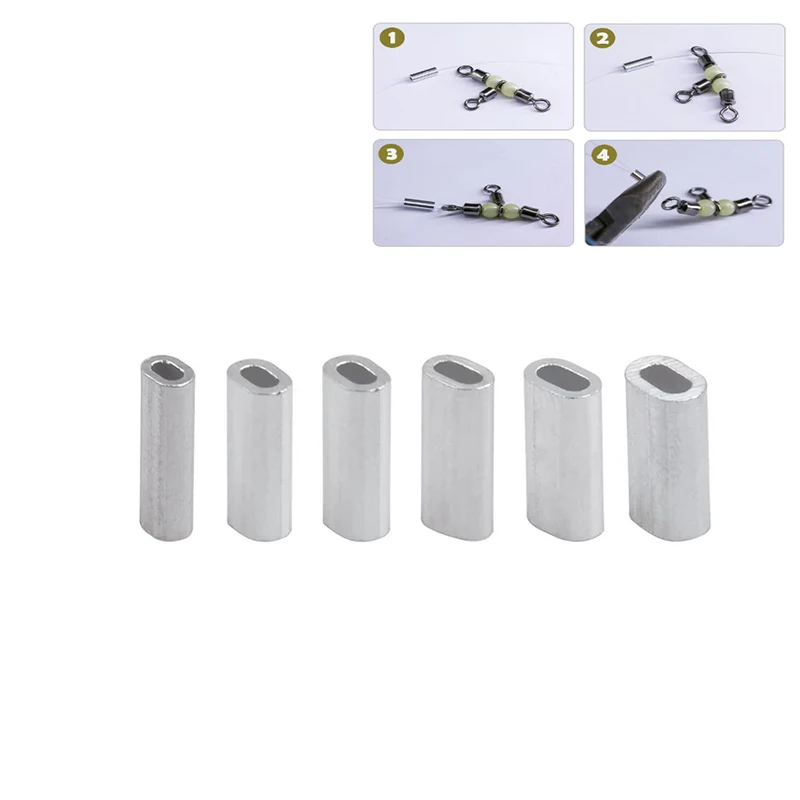 High Quality Wire Tube Oval Aluminum Tube Line Crimping Sleeves Wire Crimp Connector Accessories For Leader Rigging