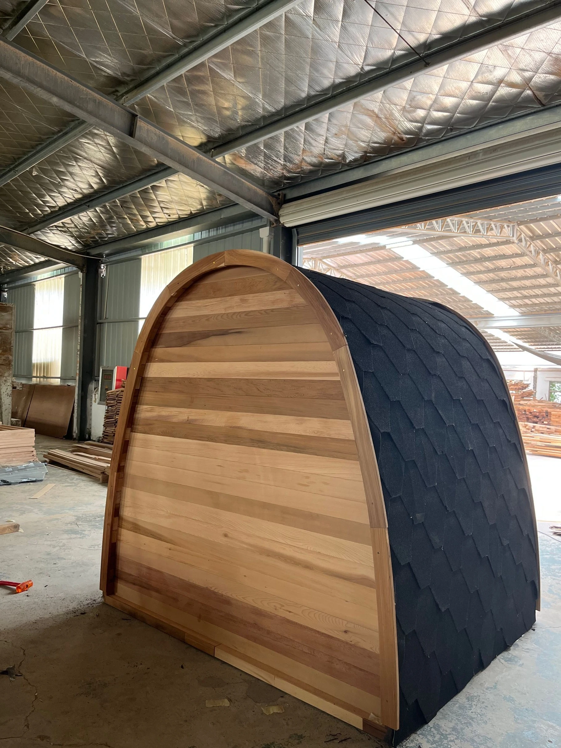 Outdoor rain drop traditional cedar wood dome sauna with Harvia heater
