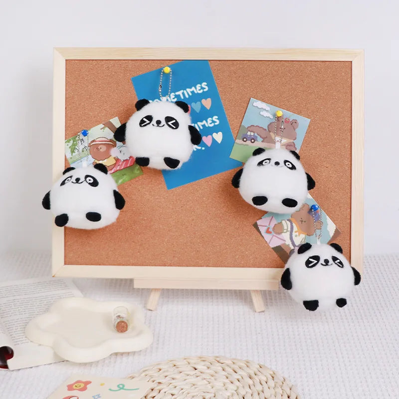 Cute Chinese 10cm Panda keychain backpack bag Car pendant plush doll keyring plush gifts