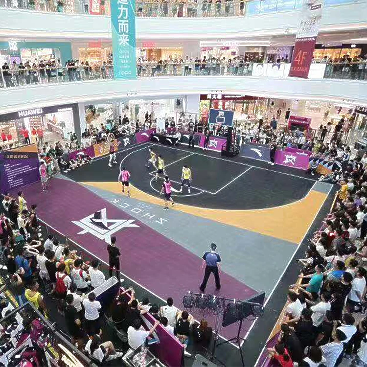 
FIBA test report super quality outdoor removable rubber mat sports floor 3x3 basketball court flooring 
