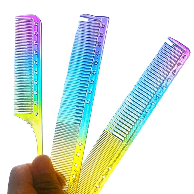High Quality Salon Barber Hairdressing 6 pcs Massage Variety Gears Assorted Pack Plastic Hair Comb Set