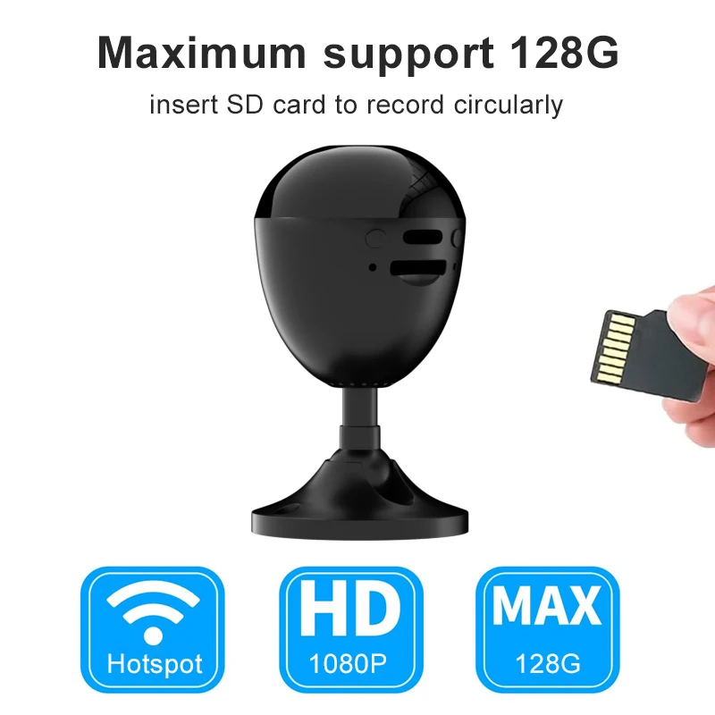 Mini Camera Wireless WiFi Remote Monitor Tiny Home lP Camera Battery 5MP 6X Zoom Video Recorder Security Surveillance DV Camera