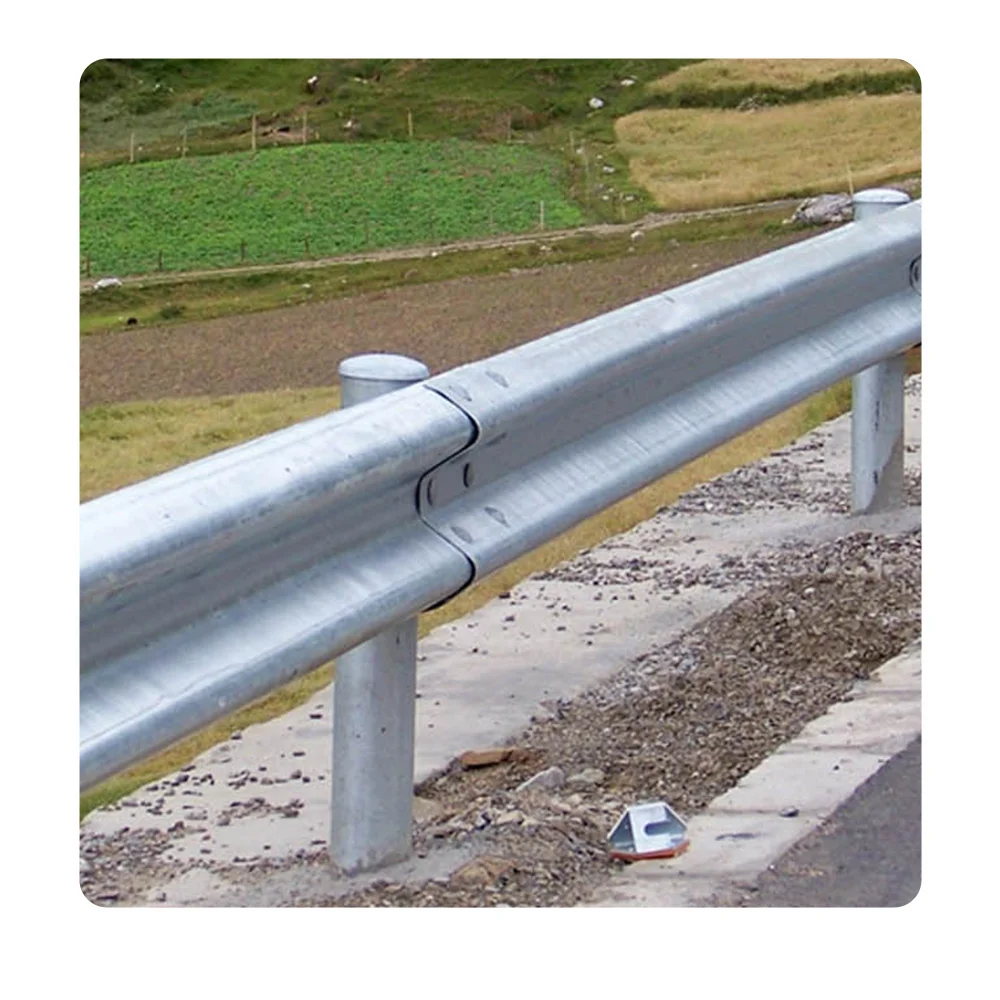 Road Barrier Traffic Safety For Guardrail Highway Hot Dipped Galvanized Steel Beam Highway Guardrail Crash Barrier Guardrail