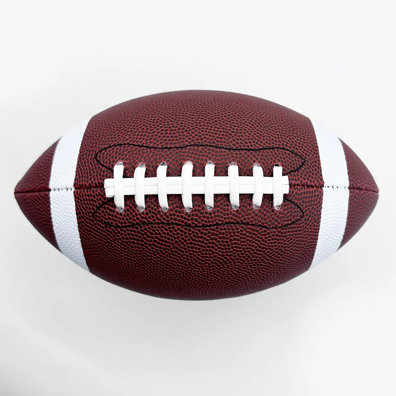 wholesale Custom logo leather pu football professional brown rugby size 3 6 9 american football