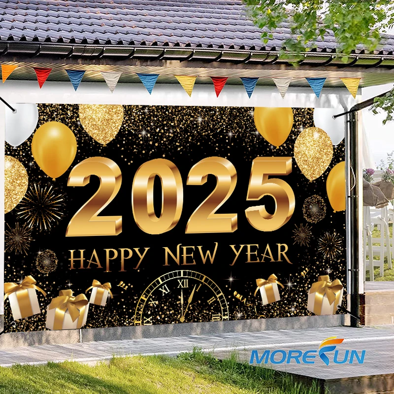 2025 фон для фотосъемки с новым годом Декор Черное золото в канун Нового года баннер празднования