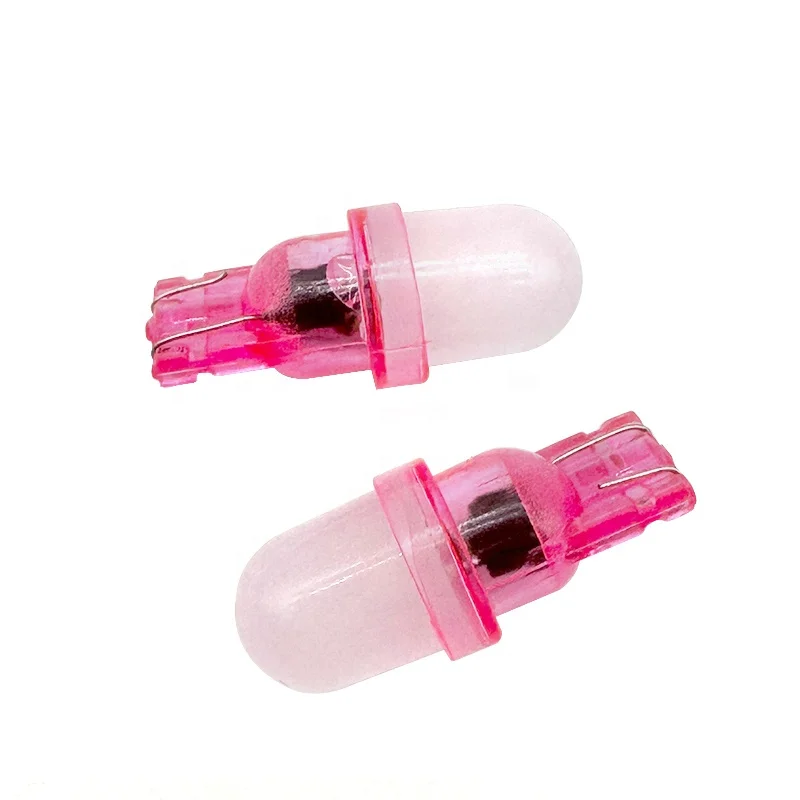 autodragons OEM Transparent Socket AC 6.3V Anti Ghosting Pink 1 Led Frosted lens 194 #555 T10 wedge Pinball Machine LED