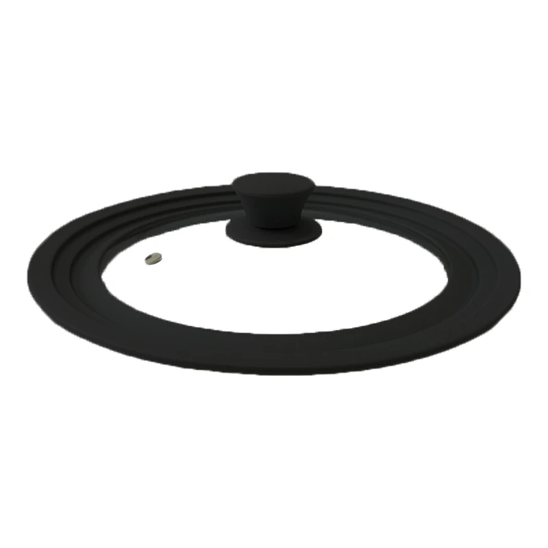Heat Resistant Tempered Glass Pot Cover 22/24/26/28/30 Kitchenware BPA Free Round Silicone Cover Universal Pan Lid
