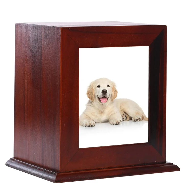 
New sustainable photo frame cremation Pet Wood Memorial Urn for Ashes 
