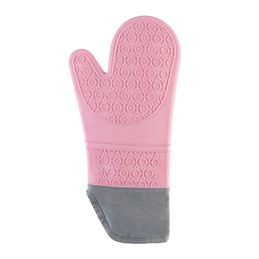 Long Double Liner Heat Resistant Gloves Silicone Bbq Kitchen Oven