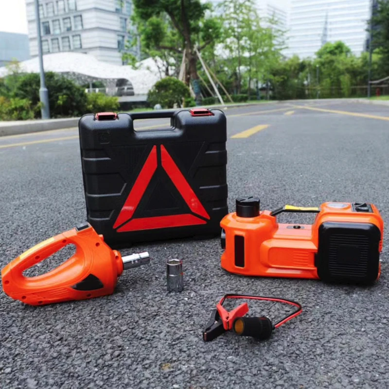 5 Ton 12V Electric Tire Inflator Cars Emergency Repair Kits Jacks Controls Electric Car Jack Kit With Inflatable Pump Jack