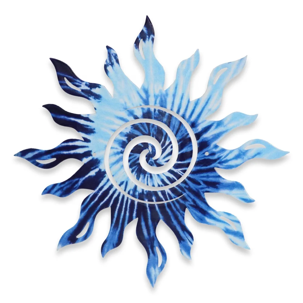 Tie Dye Wacky Sun Metal Wall Art Outdoor Decor Idea for Garden and Home,Farmhouse Fence,Living Room, Porch Indoor