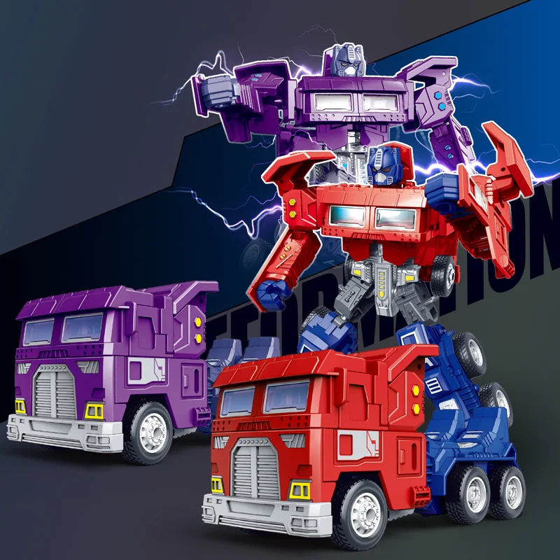Color Box Hot Sell Manual Transform Car Deformation Truck Toy For Kids Transformersed Toys Action Robot Plastic Abs Boys