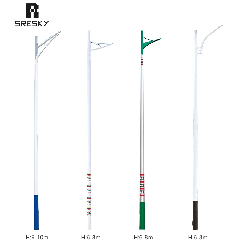 Outdoor street light pole colorful custom light poles for solar electricity street lamp