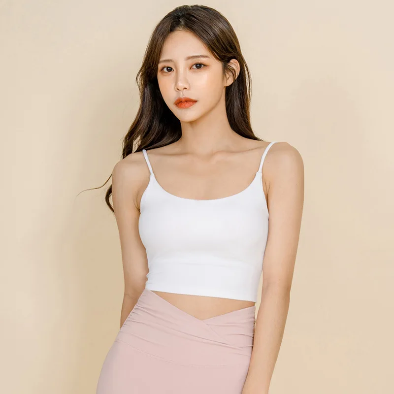 ODM/OEM Ropa Deportiva Mujer Женская Спортивная одежда для занятий спортом, фитнесом, бега, корейский однотонный стиль, жилет для йоги, спортивные бюстгальтеры, укороченный топ