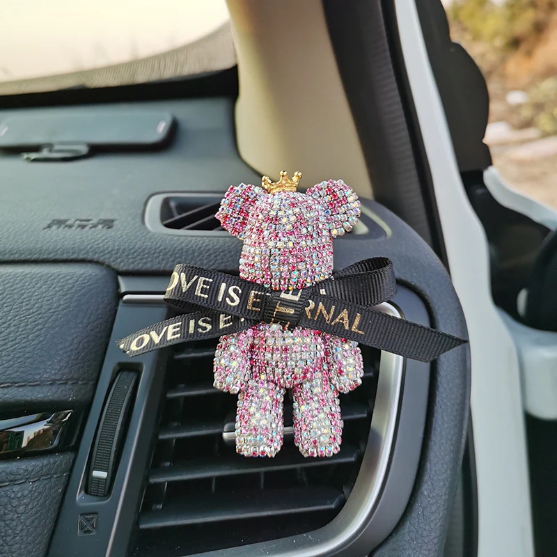 Автомобильный зажим, парфюм, ароматическое украшение, милая кукла, медведь, освежитель воздуха, интерьер, черный аромат, аксессуары