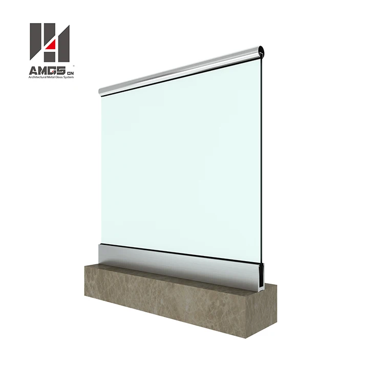 
Aluminium Security Balustrades, Aluminum Metal Frameless Profile U Channel Clamp Glass Railing 