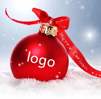 Personalized red color Christmas glass Ball with logo print