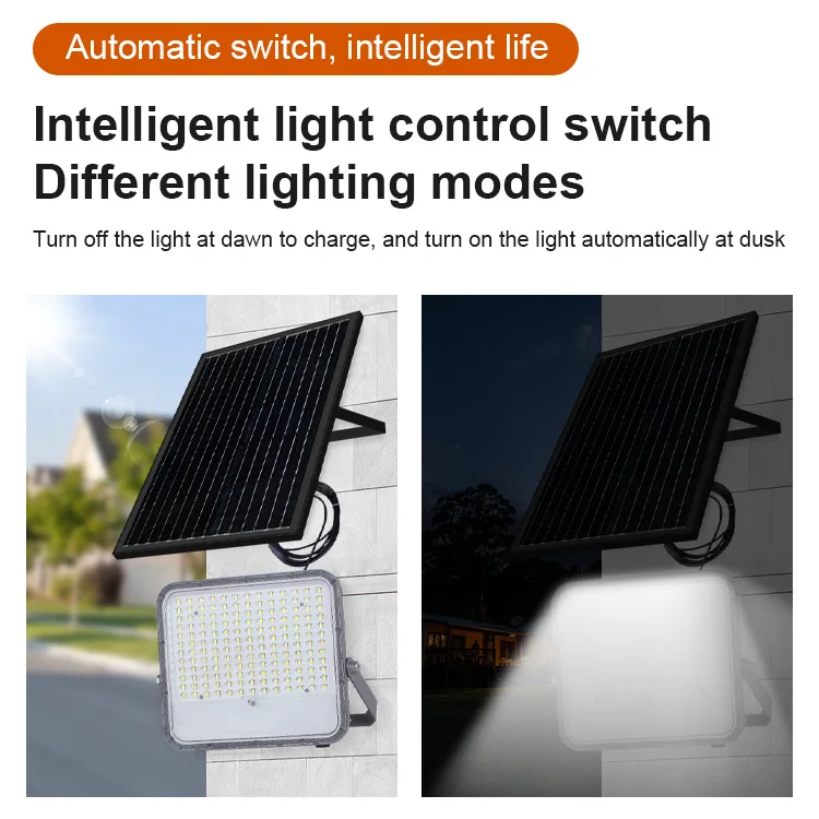 KCD Motion Sensor Aluminum Stadium Garden Waterproof Solar Floodlights 100w 200w 300w 500w 1000w Outdoor Solar Flood Lights