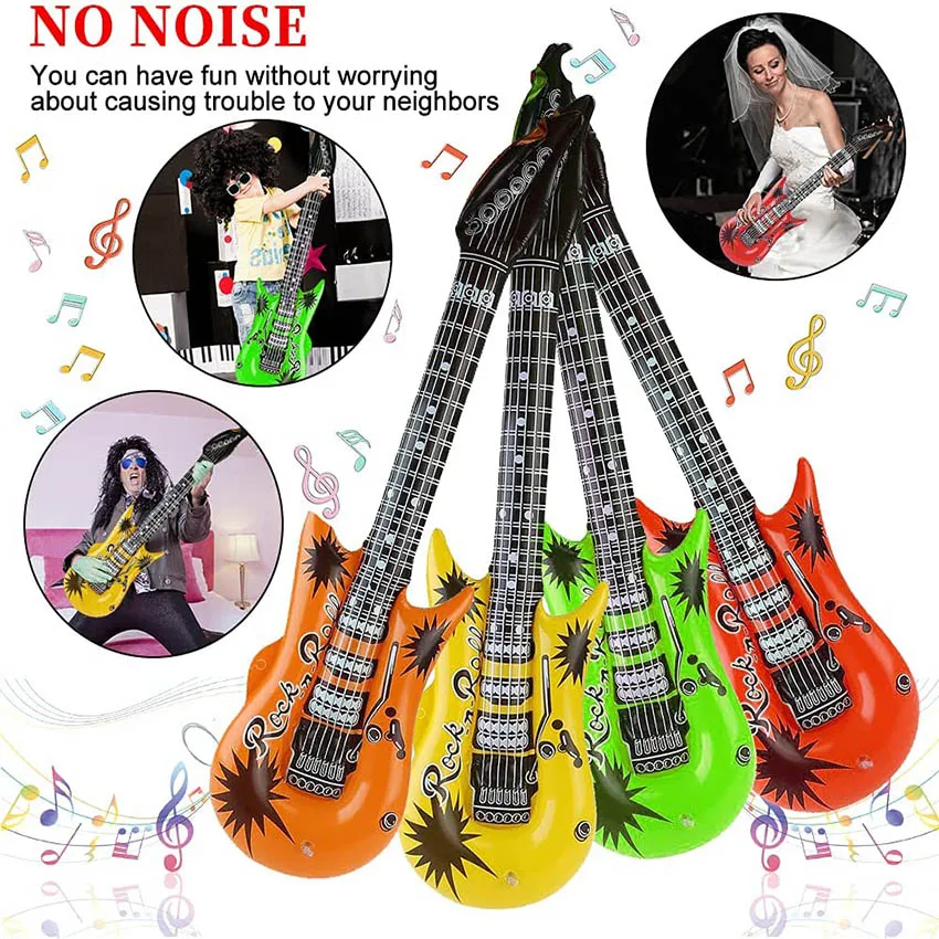 2023 Inflatable Guitar Music Birthday Toy Party Promotion Gift Props Microphones Saxophone Keyboard Piano Inflatable Guitar