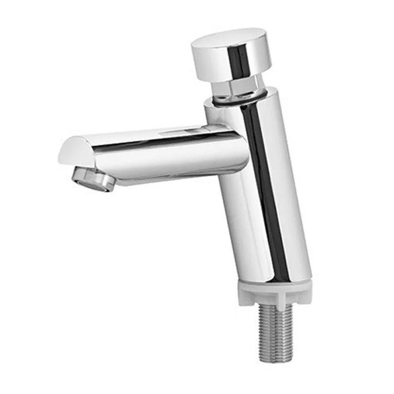Bathroom Single Tube Touch Press Cold Water Tap Saving Time Delay Faucet