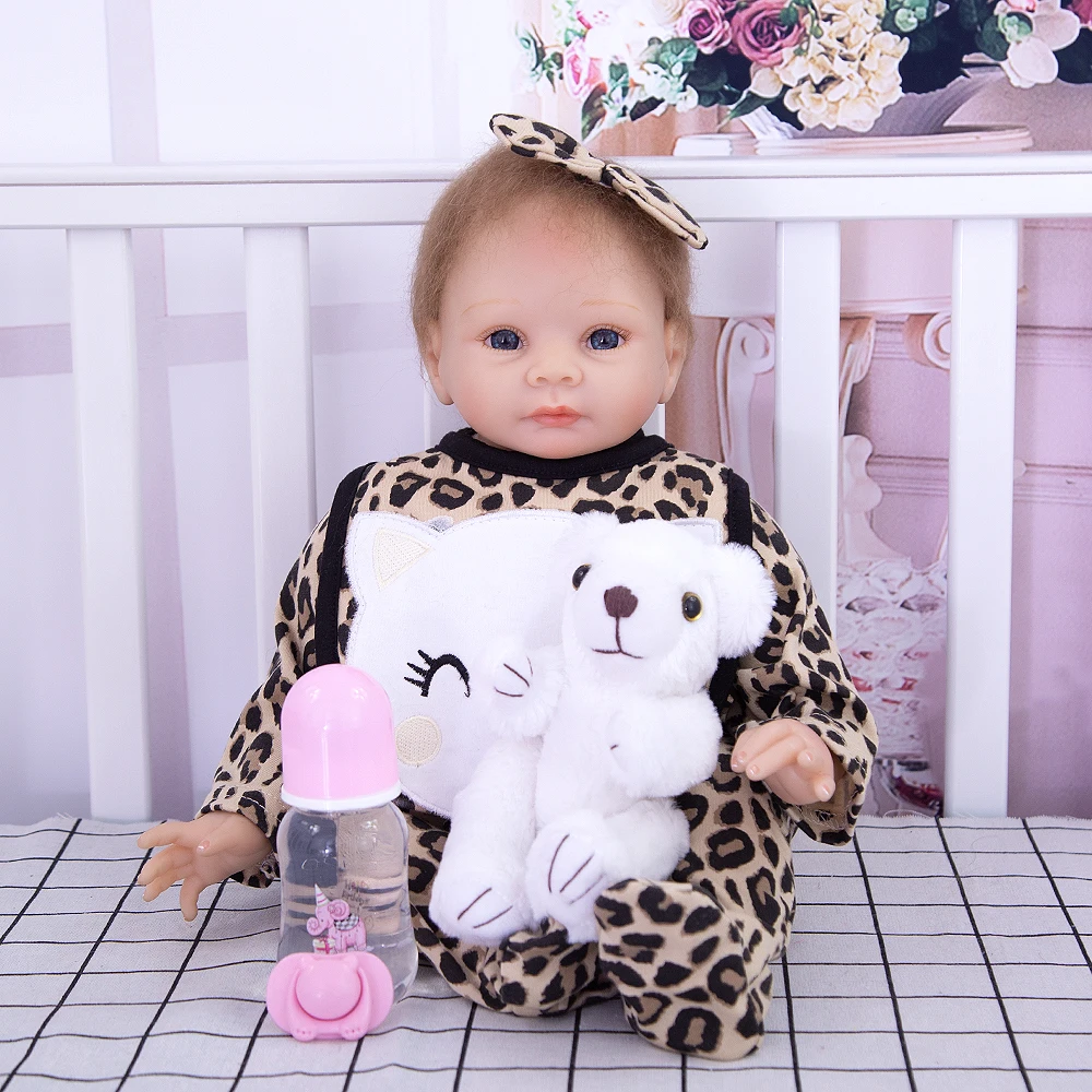 
KEIUMI 22 inch Baby Doll Toy Realistic Rooted Mohair Cloth Body Soft Beautiful Bebe Reborn Menina Boneca For Girls XMAS Gifts 