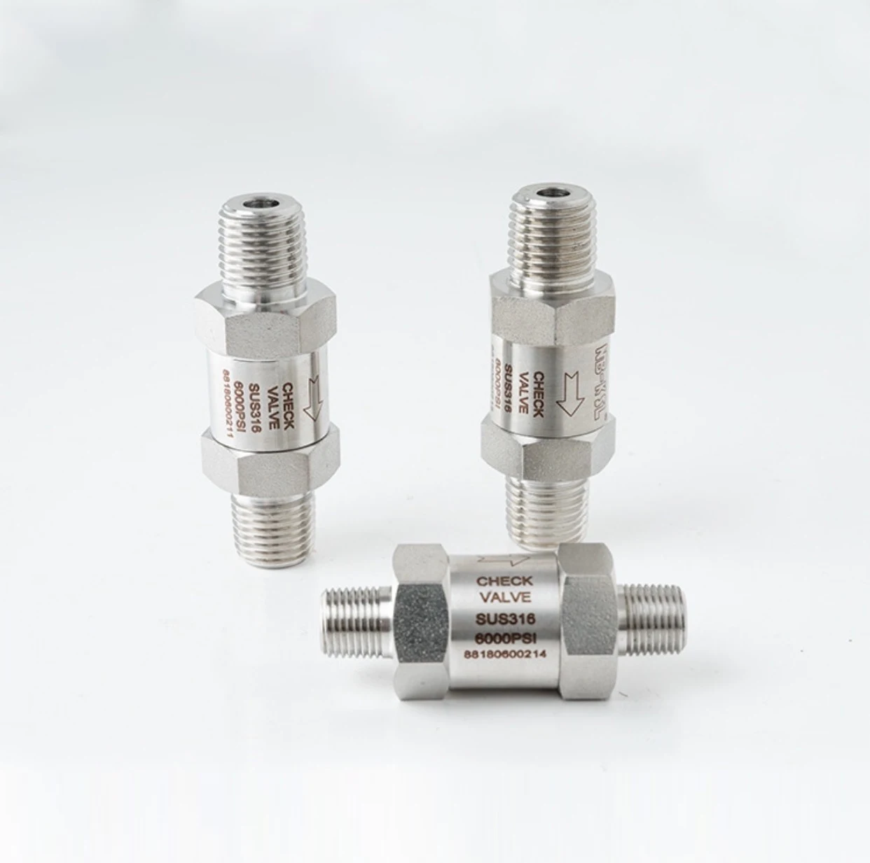 
Manufacturer Straight Spring Loaded Male Threaded Stainless Steel 316 One Way Check Valve 