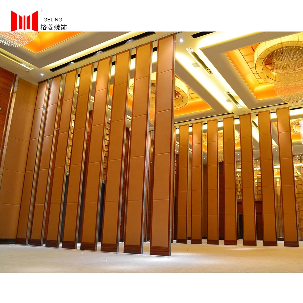 Commercial wooden mdf hotel aluminum frame acoustic foldable movable operable office partition walls for restaurant