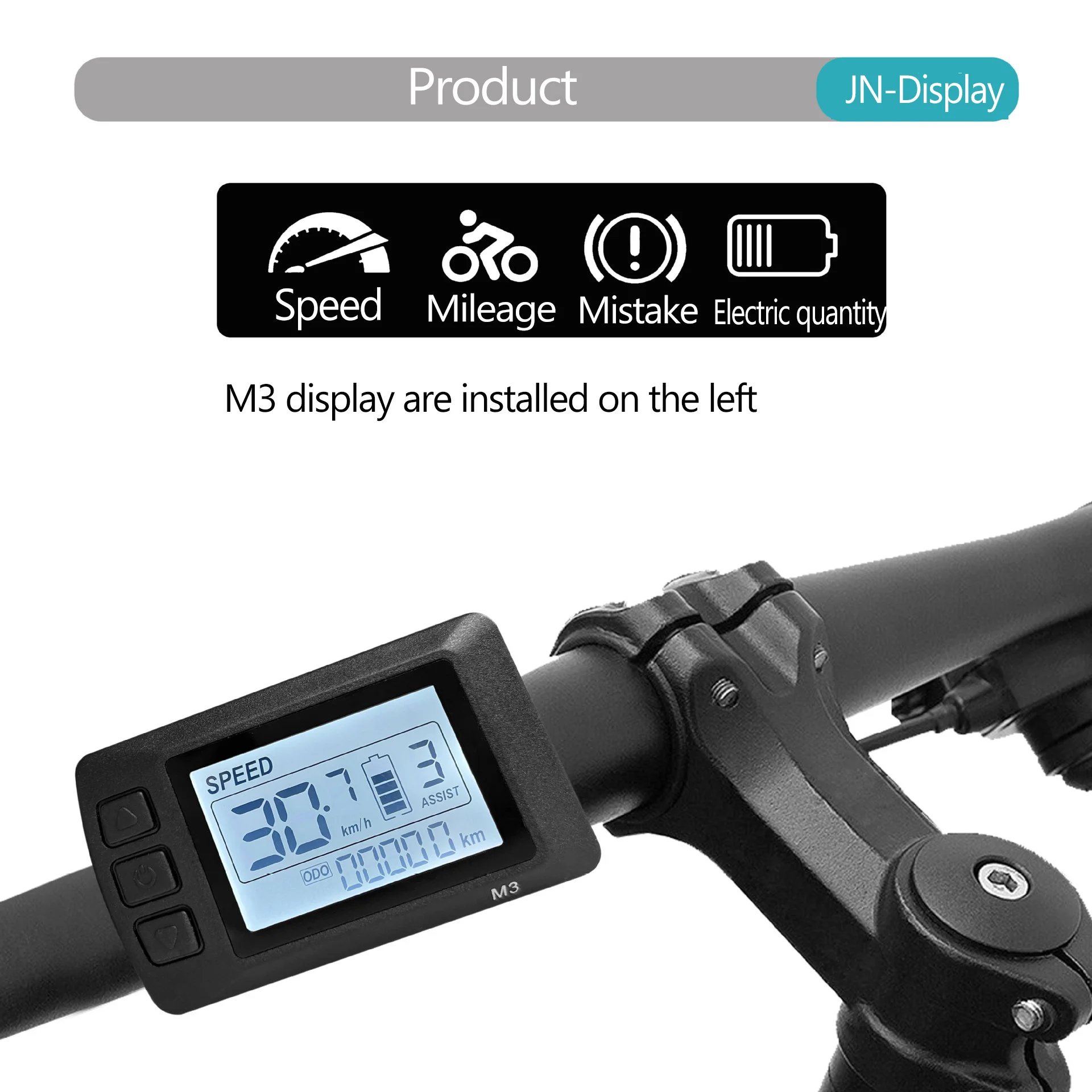 24V 36V 48V Electric Bicycle Smart Control Panel LCD-M3 Display Ebike Suitable Accessories SM Connector Conversion Kit LCD-M3