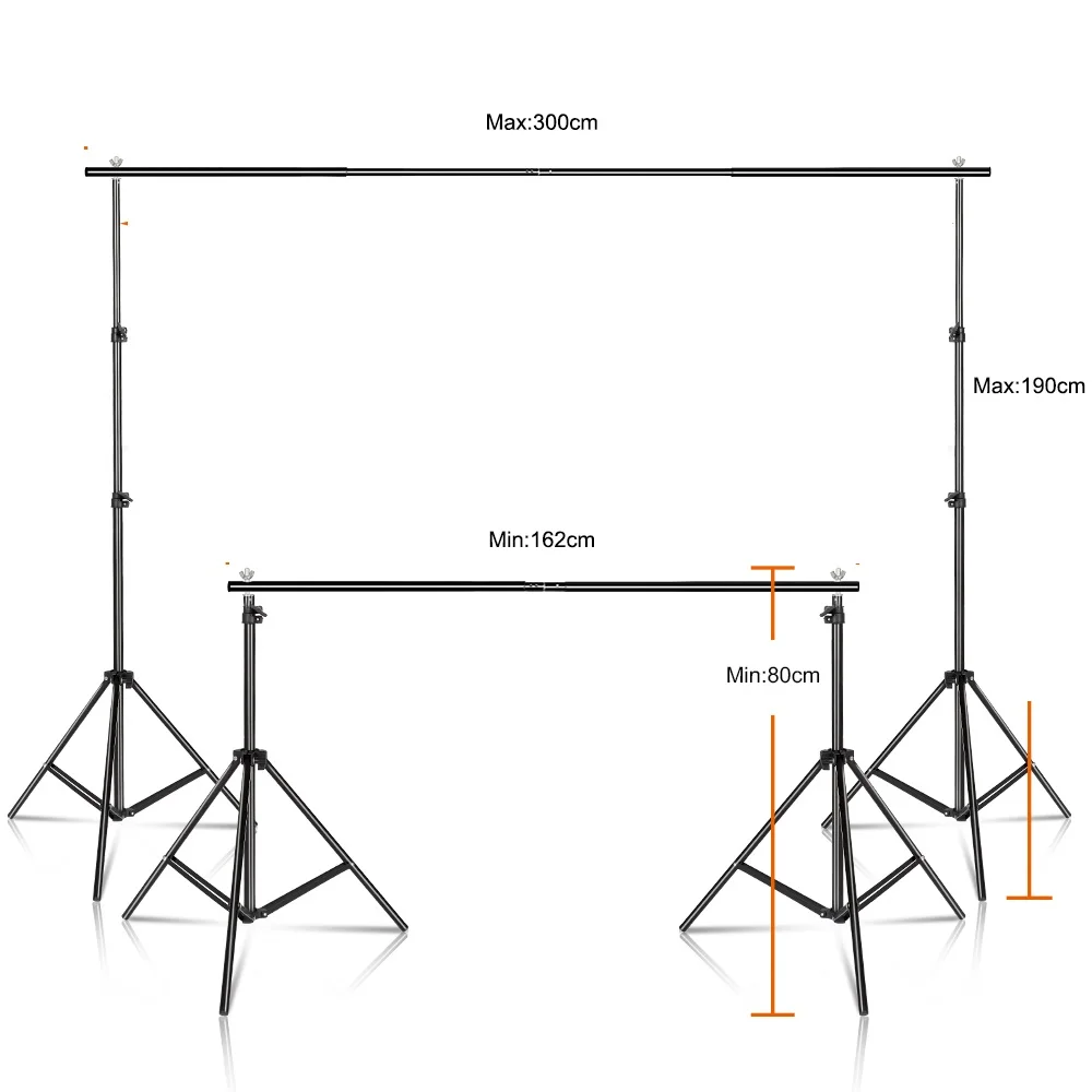 Adjustable Support Aluminum Pipe Heavy Duty Photography Stainless Steel Metal Background Backdrop Frame Stand