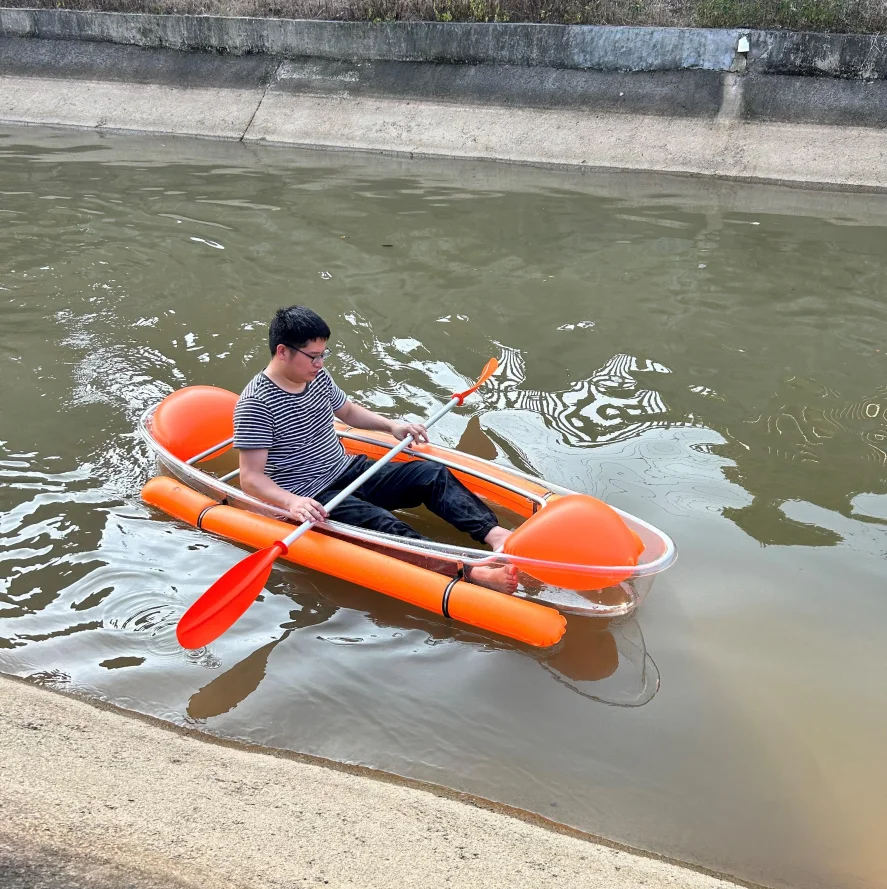 Best-selling transparent PC hull frame canoe 100 kg pontoon load airbag Outdoor adventure transparent backseat rafting