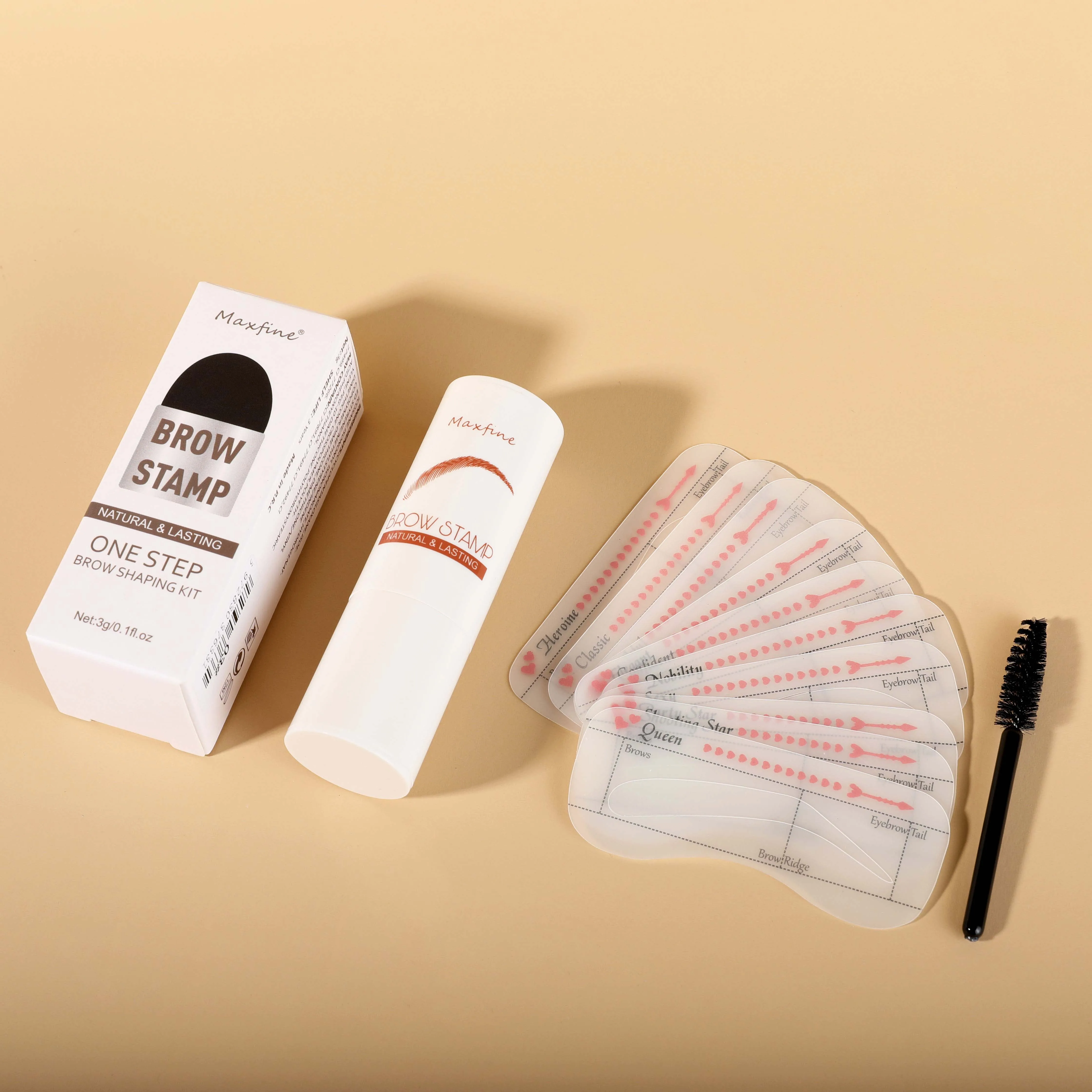 One Step Brow Stamp Shaping Waterproof Eyebrow Definer Long Lasting Eyebrow Stamp and Stencil Kit