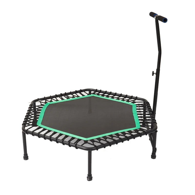 
Factory direct sale rampolin fitness adult cheap 6 Leg Gym Exercise trampolines with armrest 