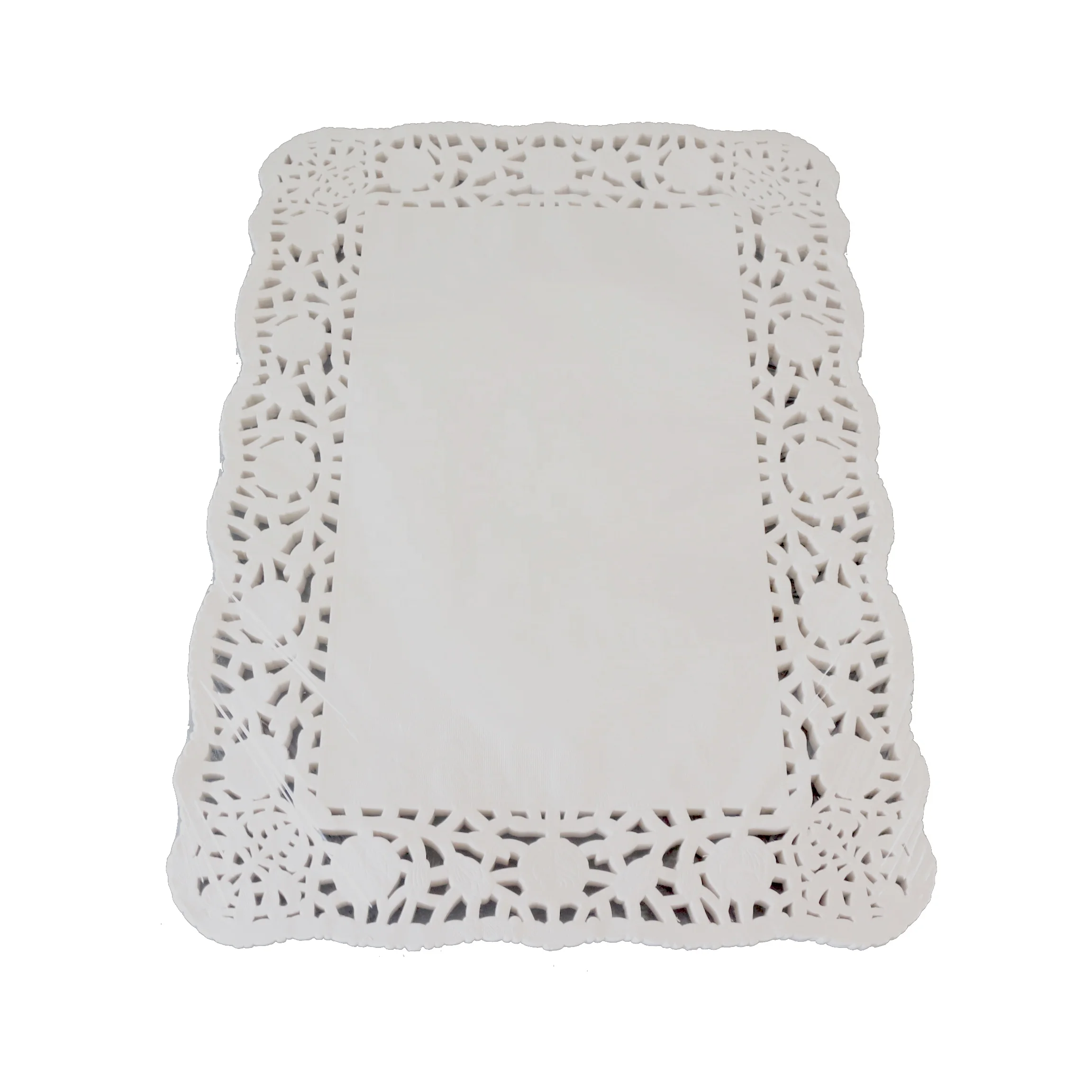 Disposable White Catering Tissue Paper Lace Doilies Placemats Rectangular Cake Paper Lace Doily Doyley For Decoration