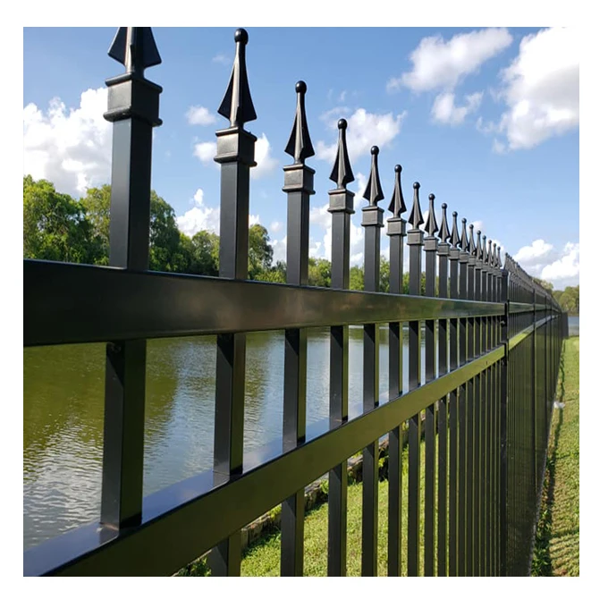 Chinese factory hot dipped galvanized pvc coated steel fence post stainless steel pipe railing fence 12.5 gauge steel fence