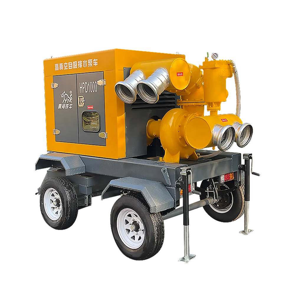 9m deep suction farm trailer diesel engine vacuum self suction drainage pump