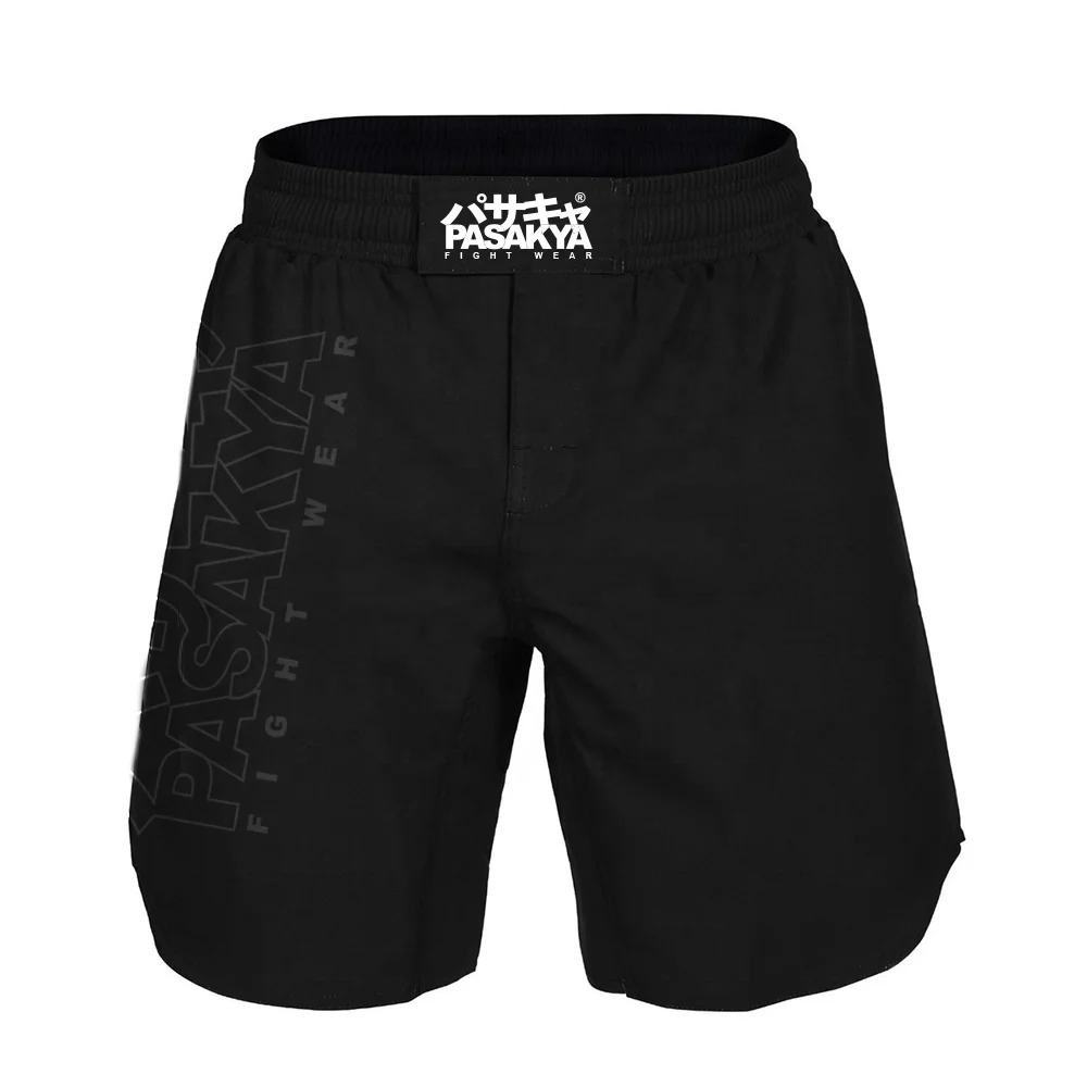 Pasakya Custom Logo Design Black Vale Tudo Jiu Jitsu Fight Short Boxing Grappling MMA Shorts
