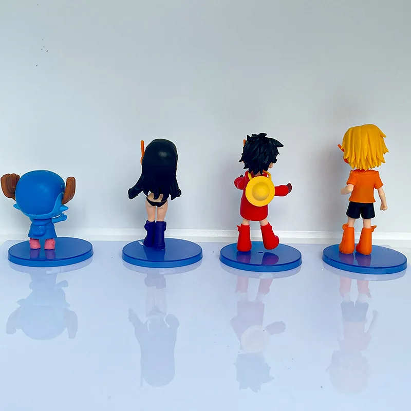 10PCS 1 Piece Figura Model Toy 6CM Cute Luffy Jinbe Nami Sanji Zoro Usopp Nico Robin PVC Figure Set Mini Anime Statue Doll